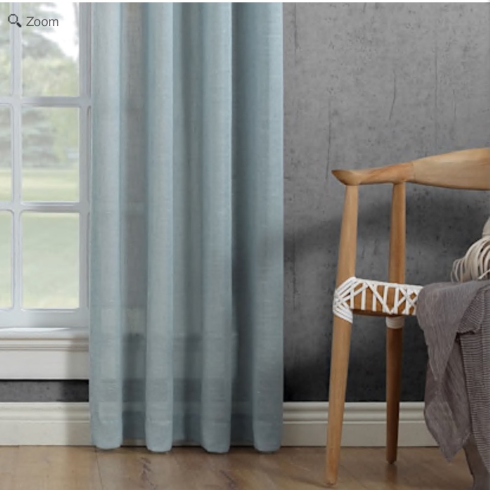 One Panel - Akari Dusty Blue Sheer Grommet Window Panel 84in.